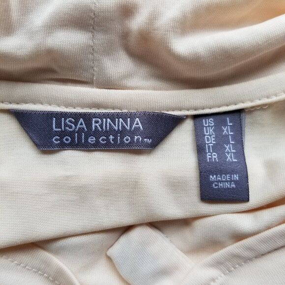 Lisa Rinna Collection Blouse 3/4 Sleeves Draped Neck Women's Size Large - Picture 5 of 6